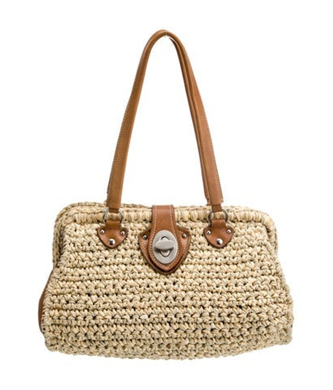 Miu Miu Miu Straw Shoulder Bag