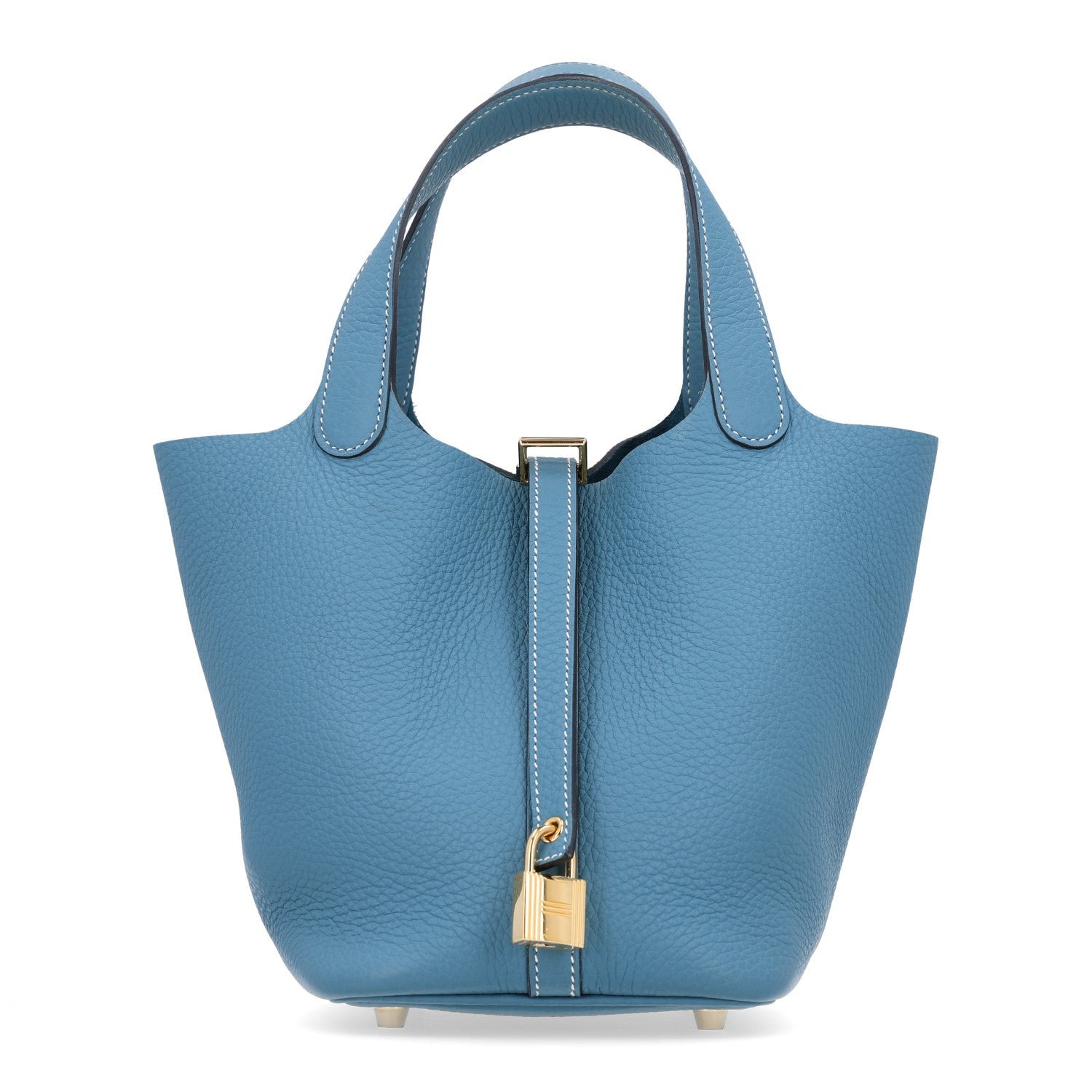 Hermes Taurillon Clemence Picotin Lock 18 PM New Blue Jean