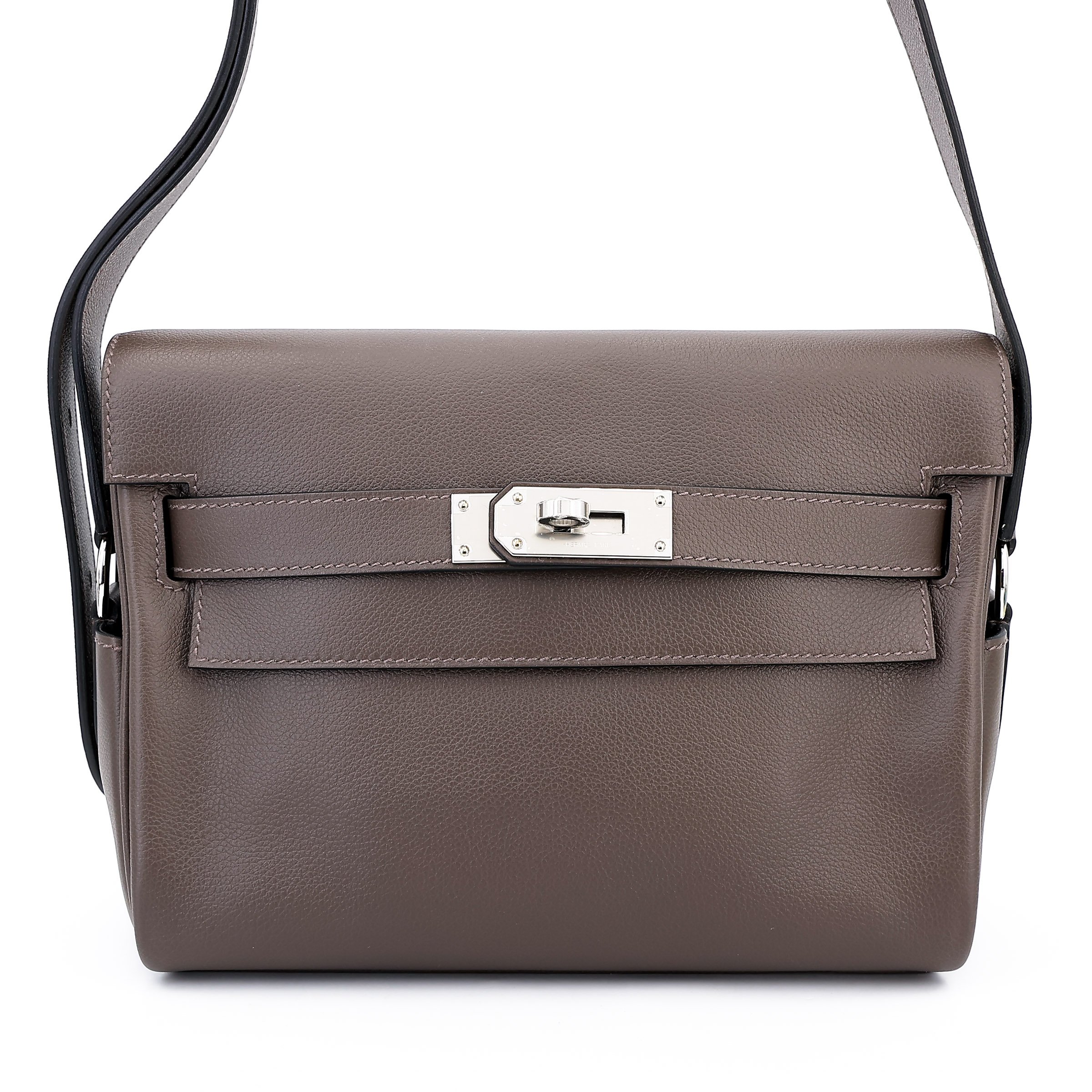 Hermes Unused ( Rank NS )  HERMÈS  Kelly Messenger PM Ecorce (4C) Evercolor Palladium hardware W (2024)