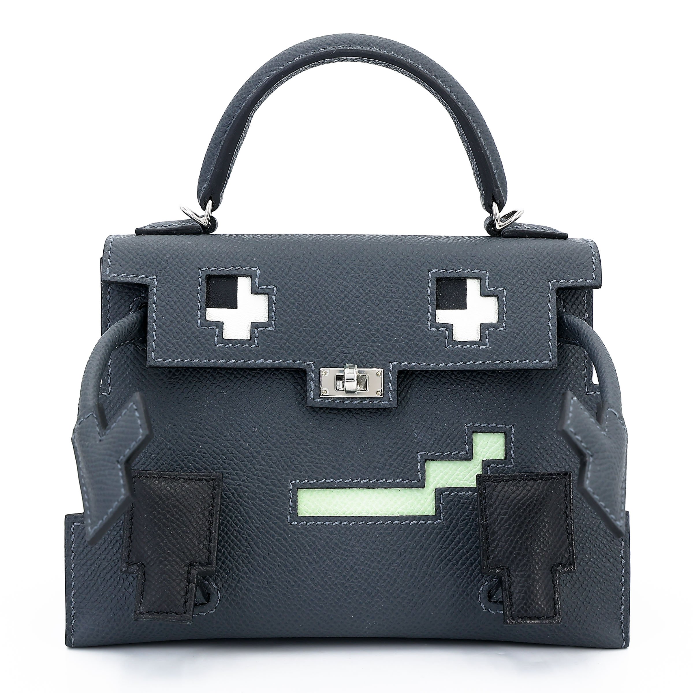 Hermes Brand New ( Rank N ) HERMÈS Limited Edition Kelly Doll Picto Gris misty (H0) Noir (89) Vert Fizz (0S) Alezan (3G) Epsom Palladium hardware W (2024)