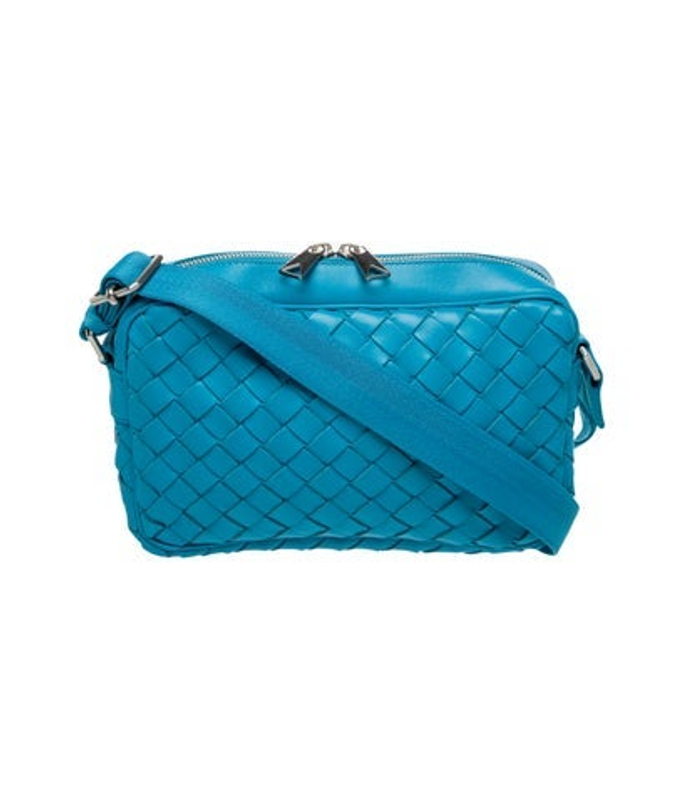 Bottega Veneta Veneta Intrecciato Camera Pool Blue Small