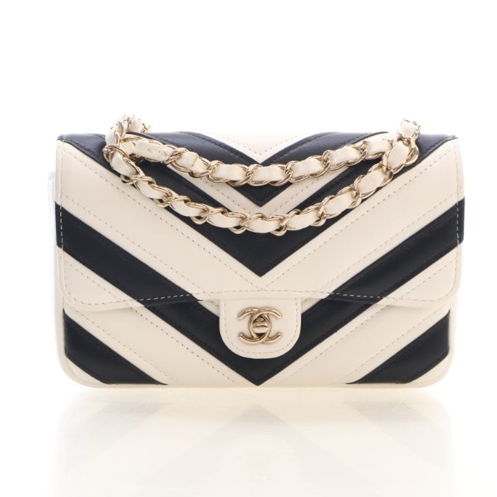 Chanel Mini Chevron Clutch with Chain