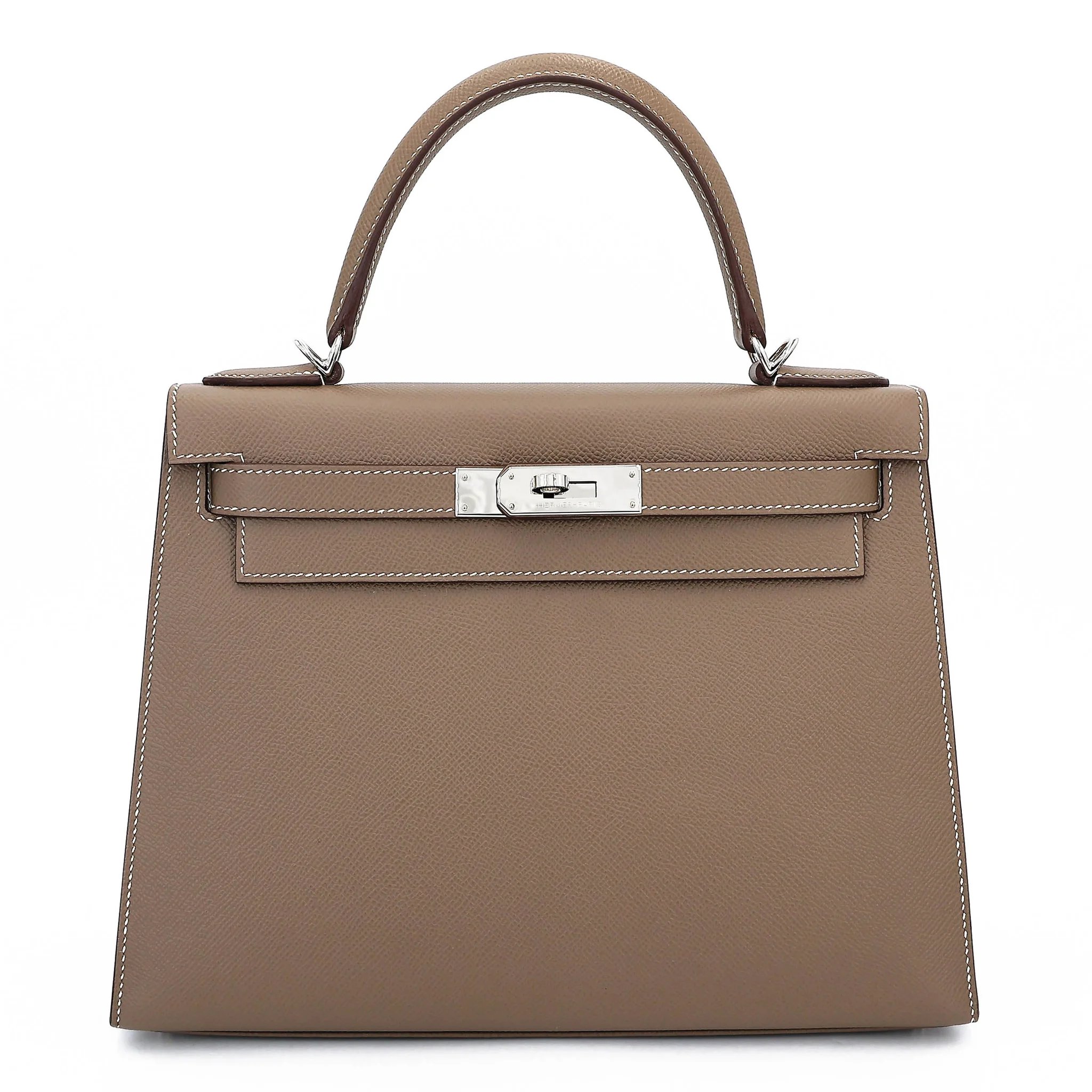 Unused ( Rank NS ) HERMÈS Kelly 28 Sellier Etoupe (18) Epsom Palladium hardware Y (2020)