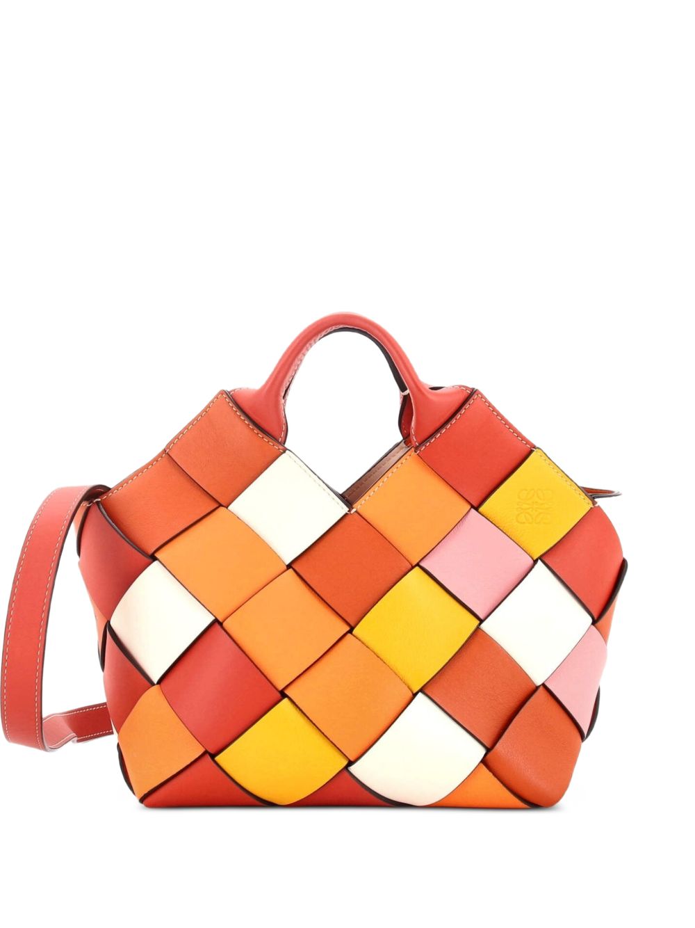 Woven Basket Bag Leather Small tote bag