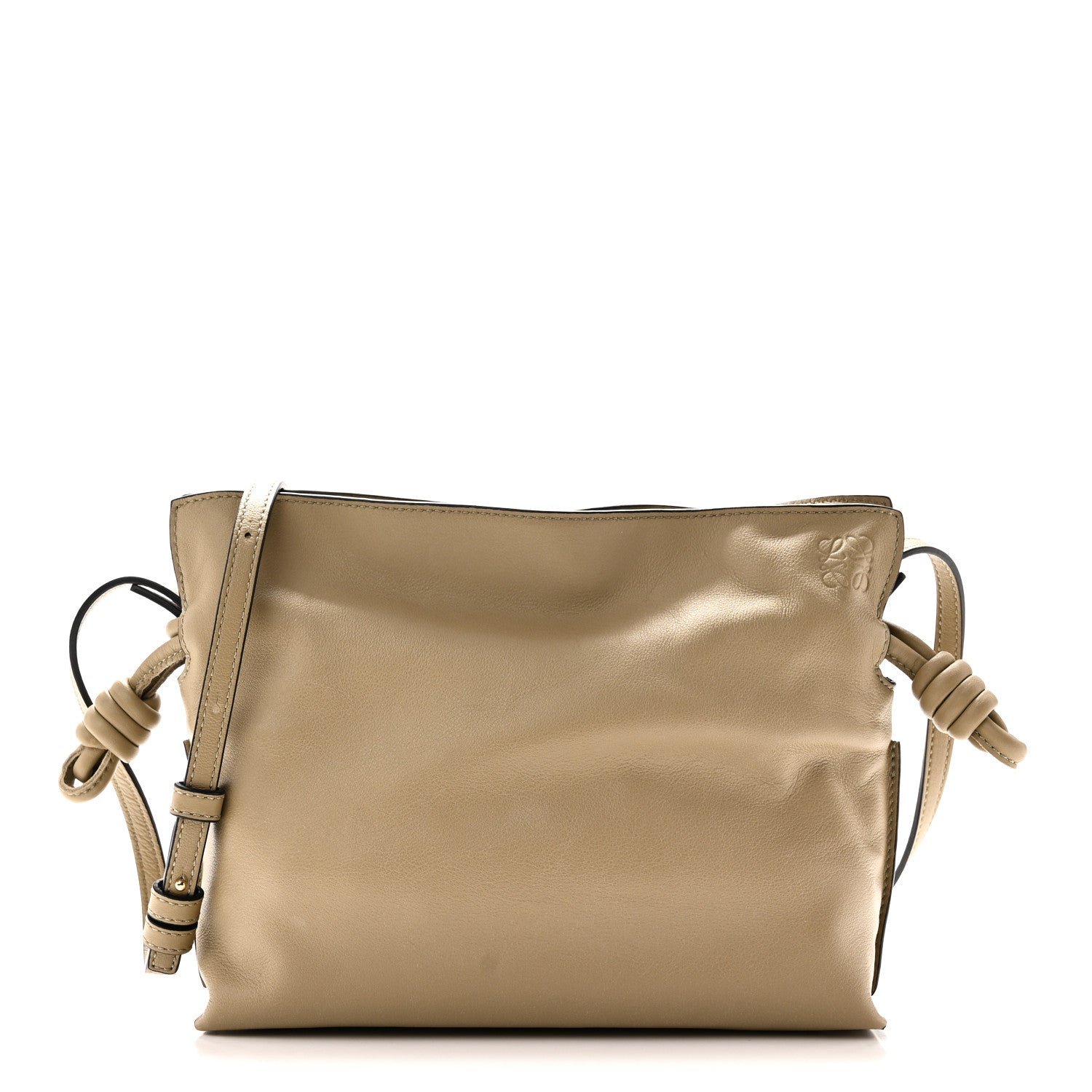 Loewe Calfskin Mini Flamenco Knot Clutch Clay Green