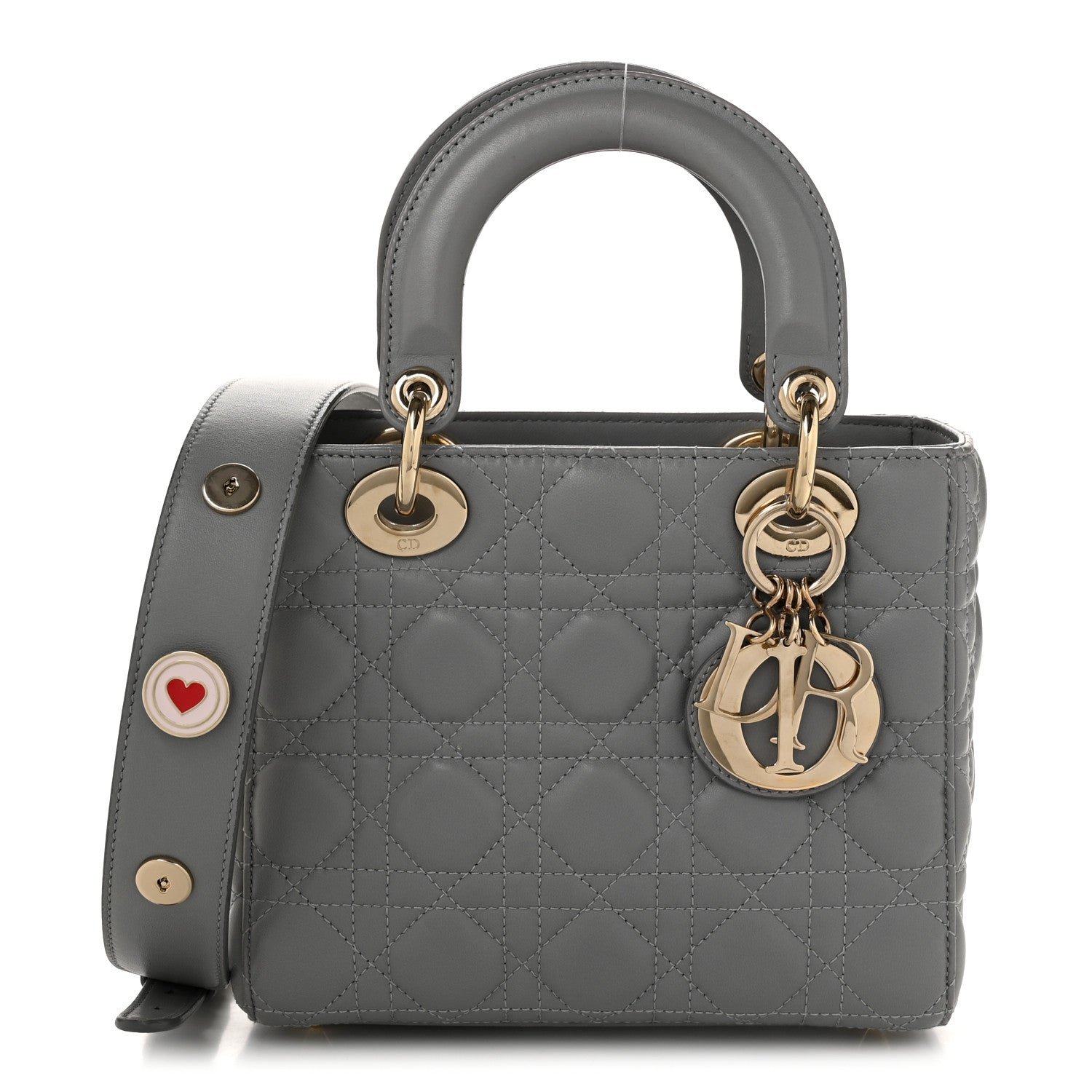 Christian Dior Lambskin Cannage Small My ABCDior Lady Dior Grey