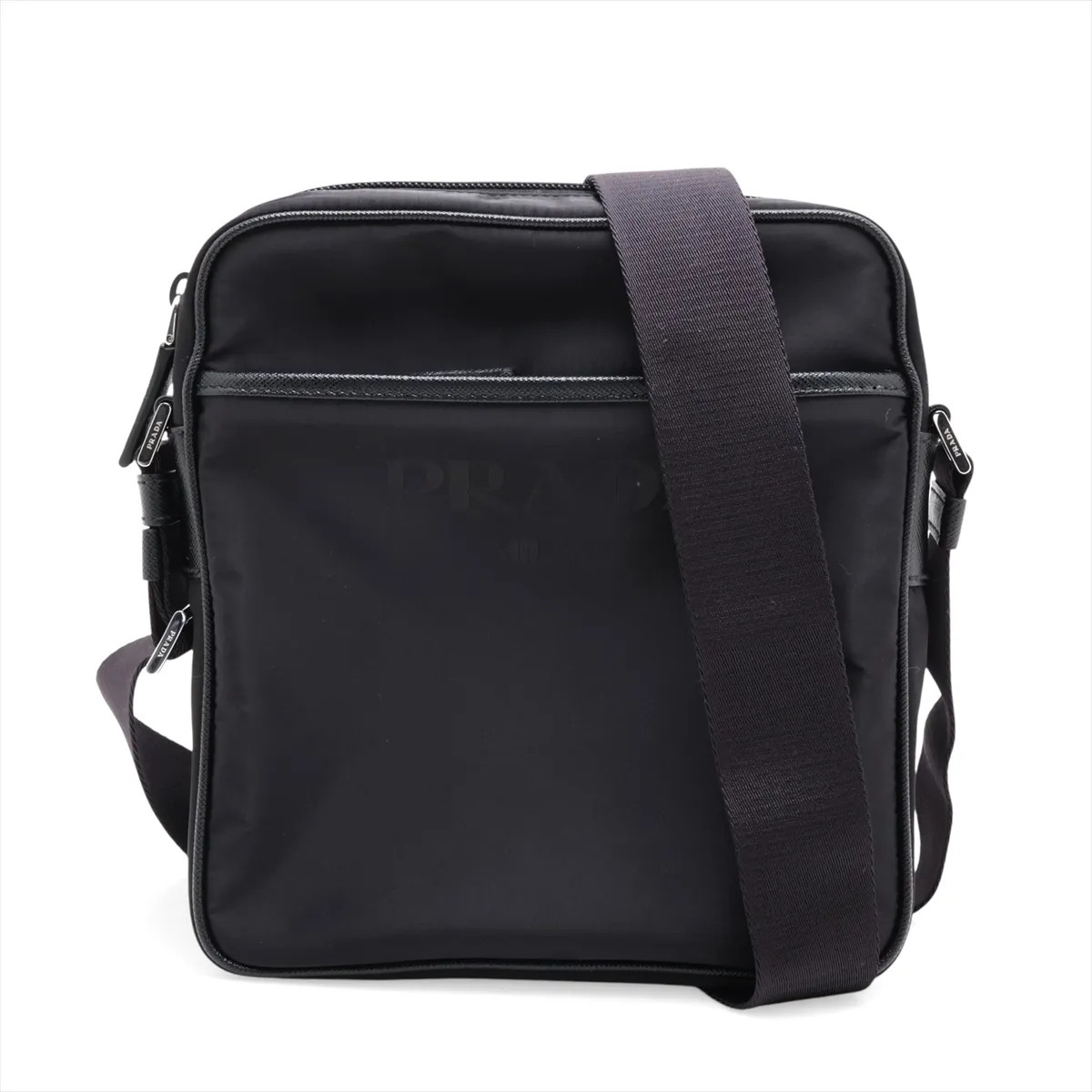Prada Tessuto 2VH143 Nylon & Leather Shoulder bag Black
