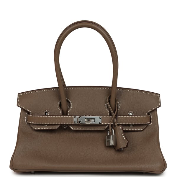 Hermes Hermes Shoulder Birkin Light 29 Etoupe Evercolor Palladium Hardware