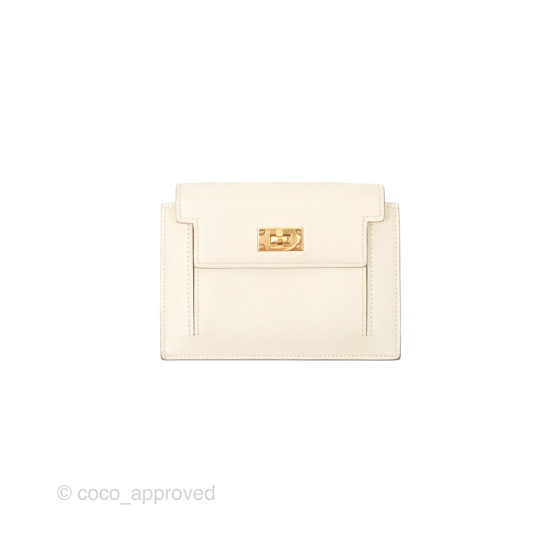 Hermès Kelly Pocket Compact Wallet Nata I2 Gold Hardware