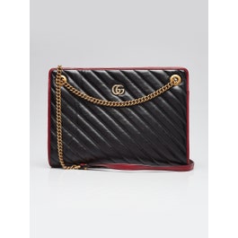 Gucci Black Quilted Leather Torchon Marmont Shoulder Bag