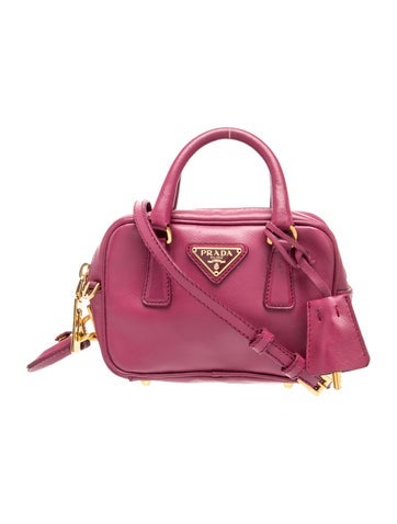 Prada Enameled Metal Triangle Shoulder Bag