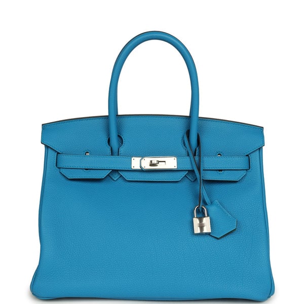 Hermes Hermes Birkin 30 Bleu Zanzibar Verso Togo Palladium Hardware