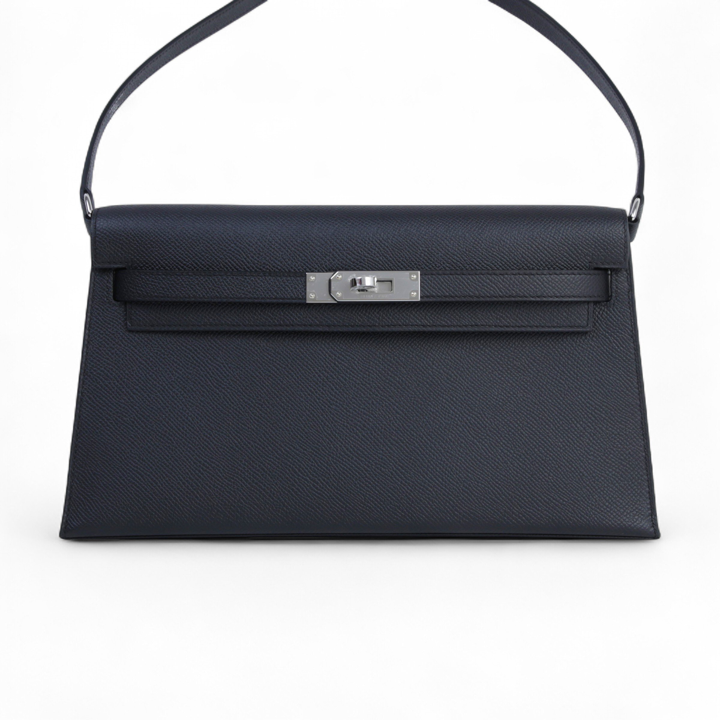Hermes Brand New ( Rank N )  HERMÈS  Kelly Elan Noir (89) Epsom Palladium hardware K (2025)