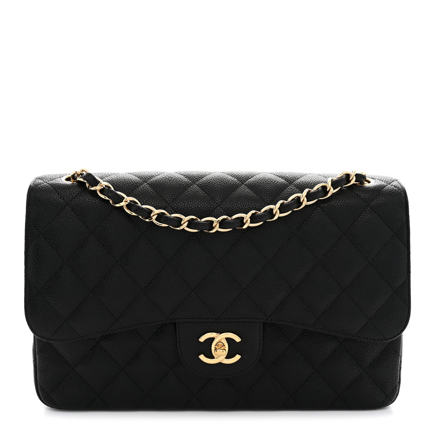 Chanel Caviar Quilted Jumbo Double Flap Black
