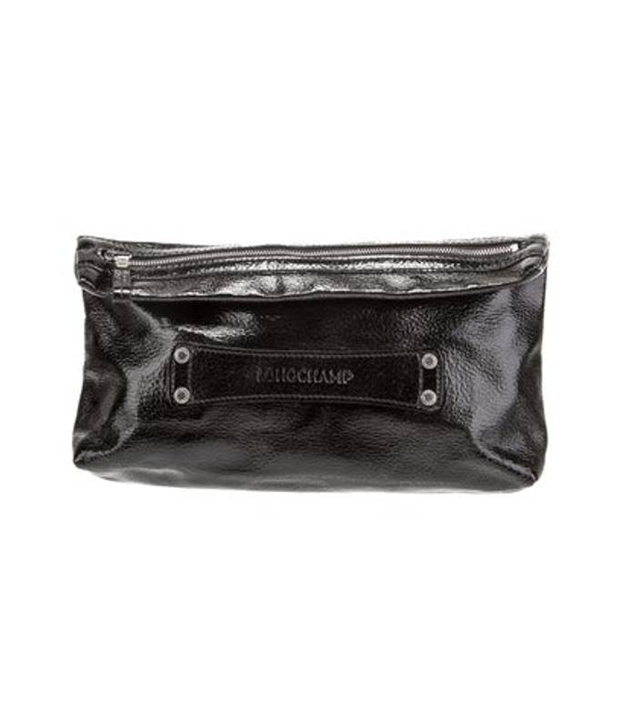 Longchamp Solid Patent Leather Clutch