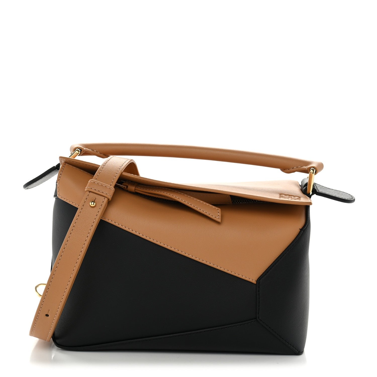 Loewe Calfskin Small Puzzle Edge Bag Warm Desert Black