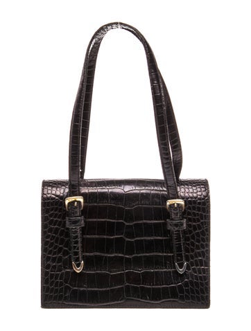 Embossed Leather Top Handle Bag