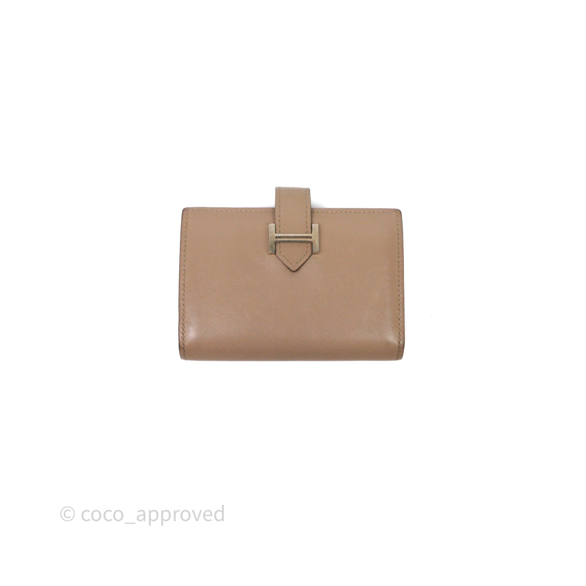 Hermès Bearn Card Holder Taupe 16 Swift Palladium Hardware