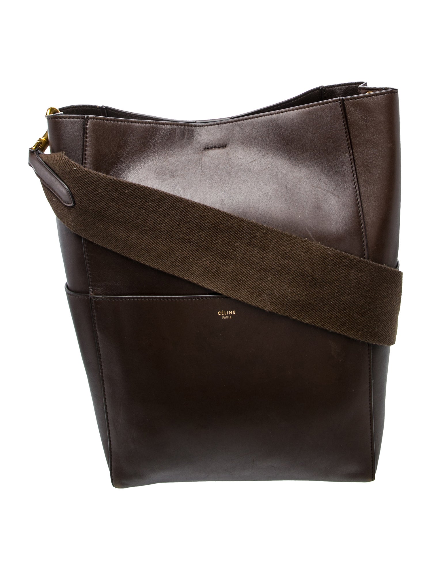 Celine Leather Seau Sangle