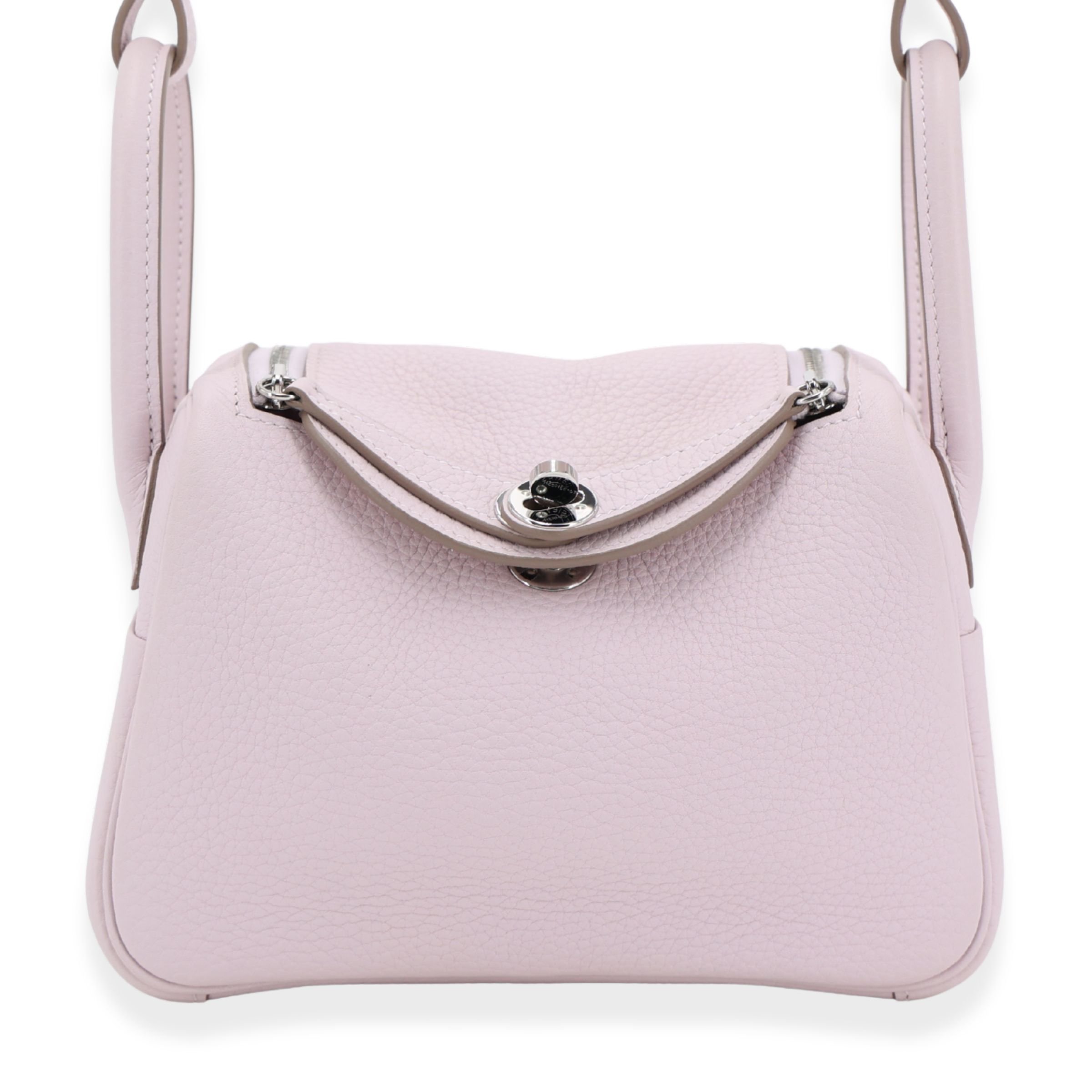 Excellent ( Rank SA ) HERMÈS Mini Lindy II Verso Mauve Pale (09) Clemence Palladium hardware W (2024)