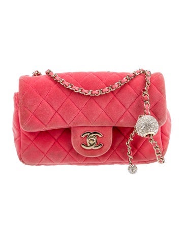 Velvet Pearl Crush Rectangular Mini Flap Bag