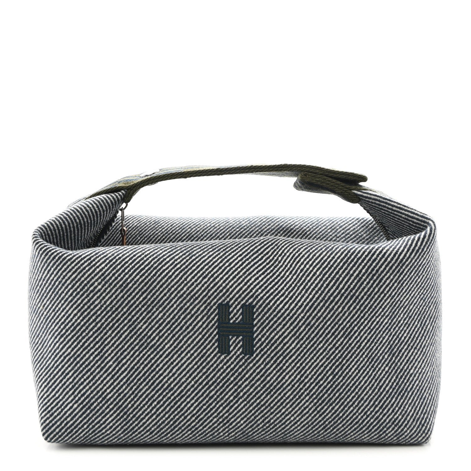 Hermes Wool Large Bride-A-Brac H Natte Pouch Bleu Abysse