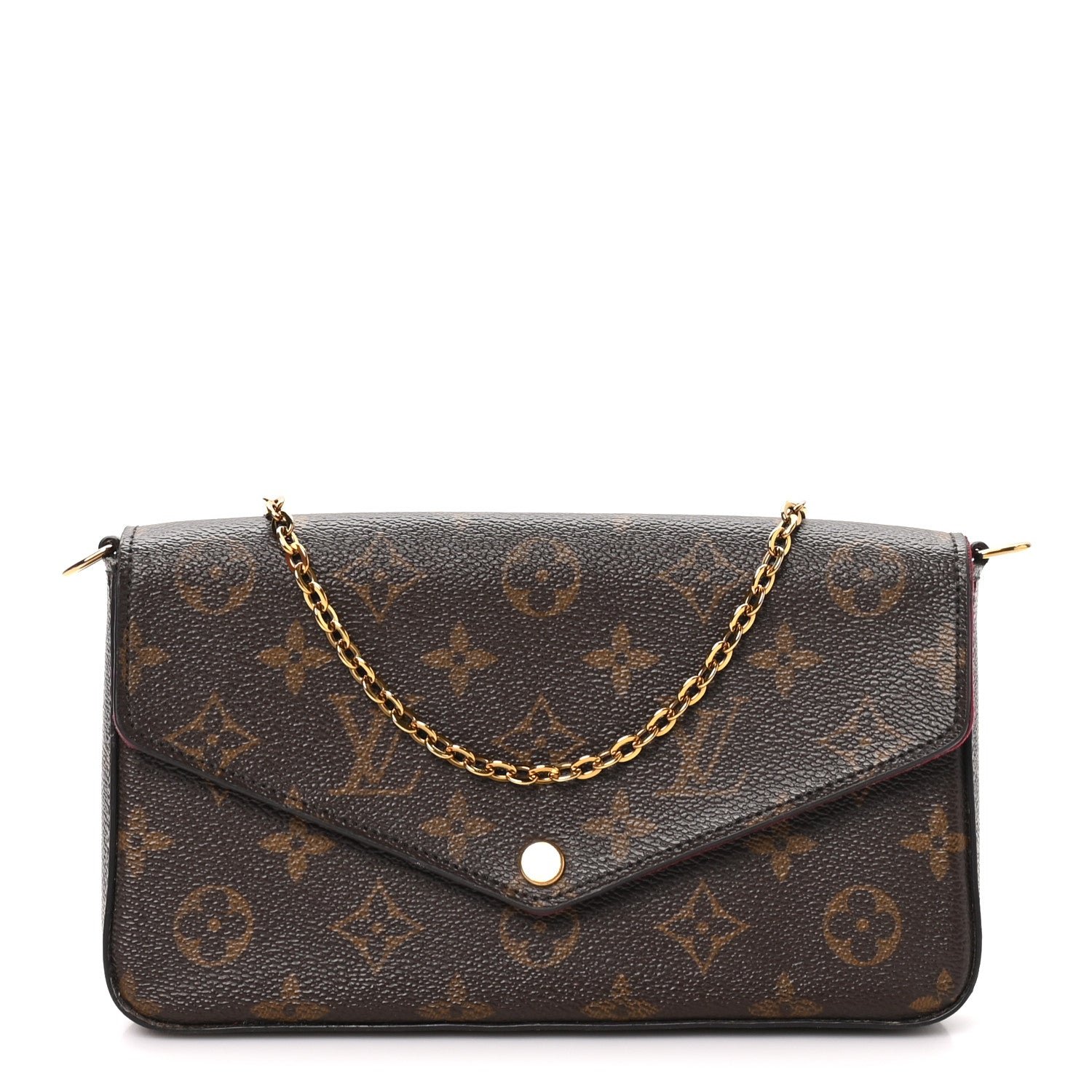 Louis Vuitton Monogram Pochette Felicie Chain Wallet Fuchsia