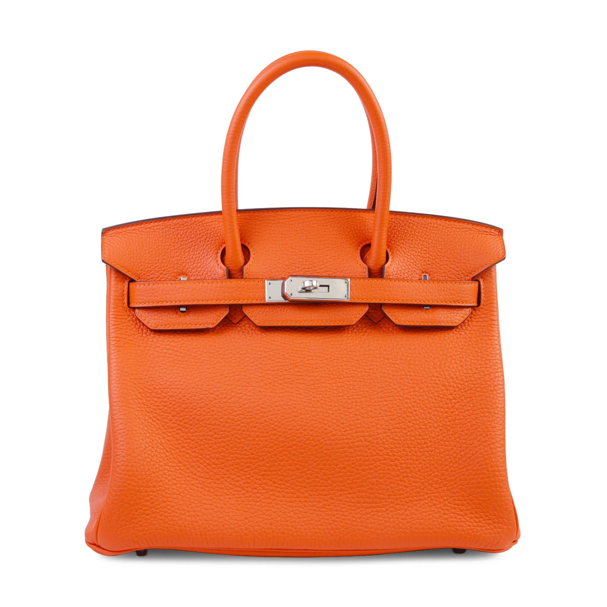 Unused ( Rank NS ) HERMÈS Birkin 30 Orange (93) Clemence Palladium hardware T (2015)