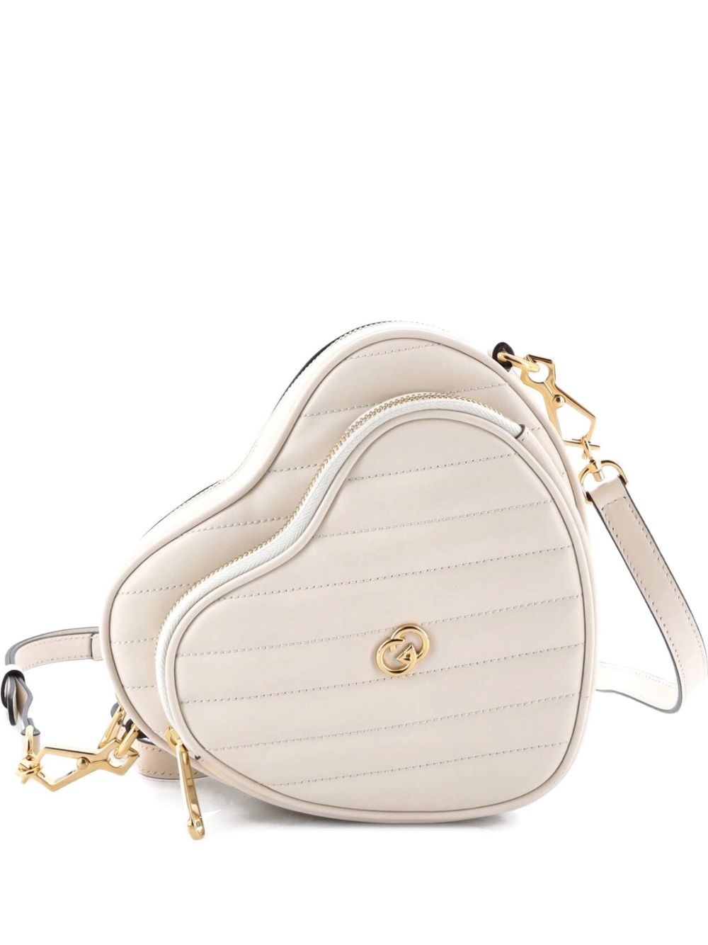 Interlocking G Heart Diagonal Quilted Leather Mini shoulder bag