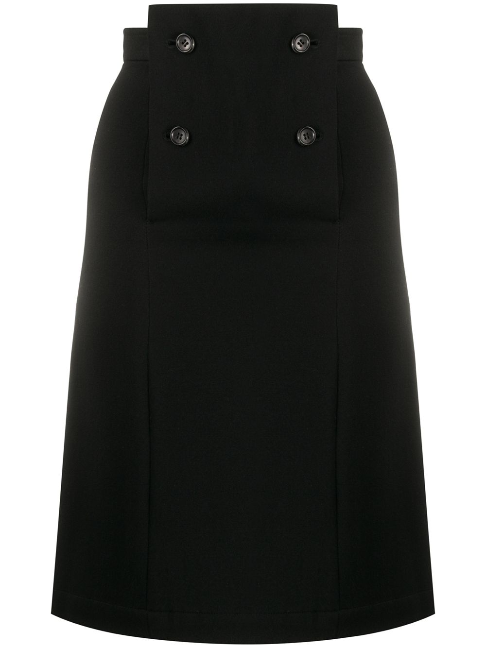 1988 double-buttoned flap straight-fit skirt