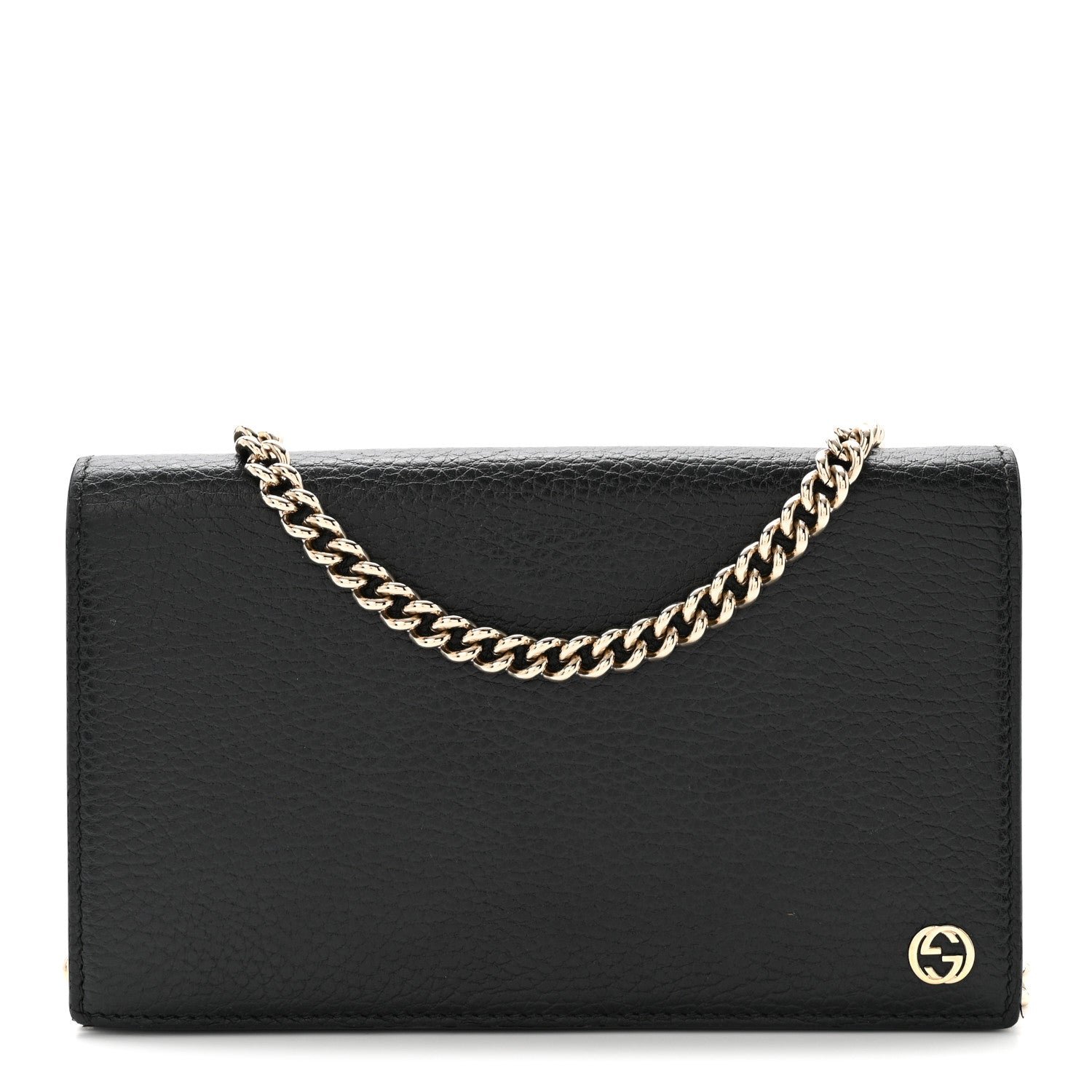 Gucci Dollar Calfskin Medium Betty Chain Wallet Black