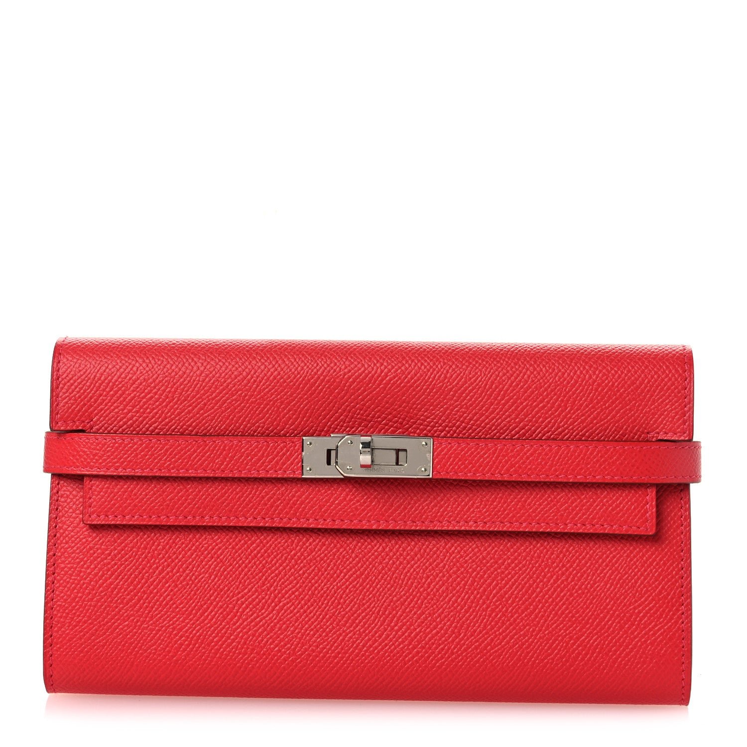 Hermes Epsom Kelly Longue Wallet Rouge Casaque