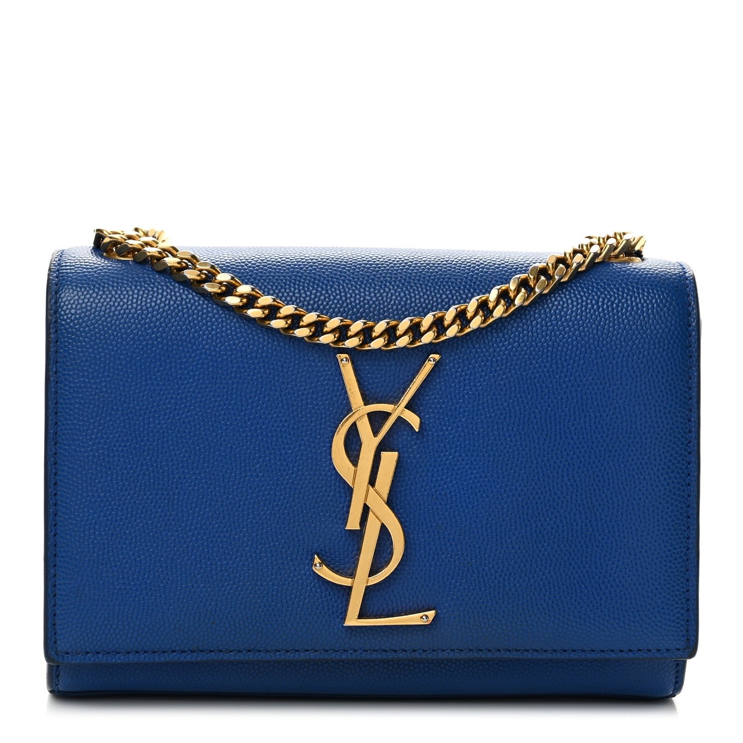 Saint Laurent Grain De Poudre Small Classic Monogram Kate Satchel Royal Blue