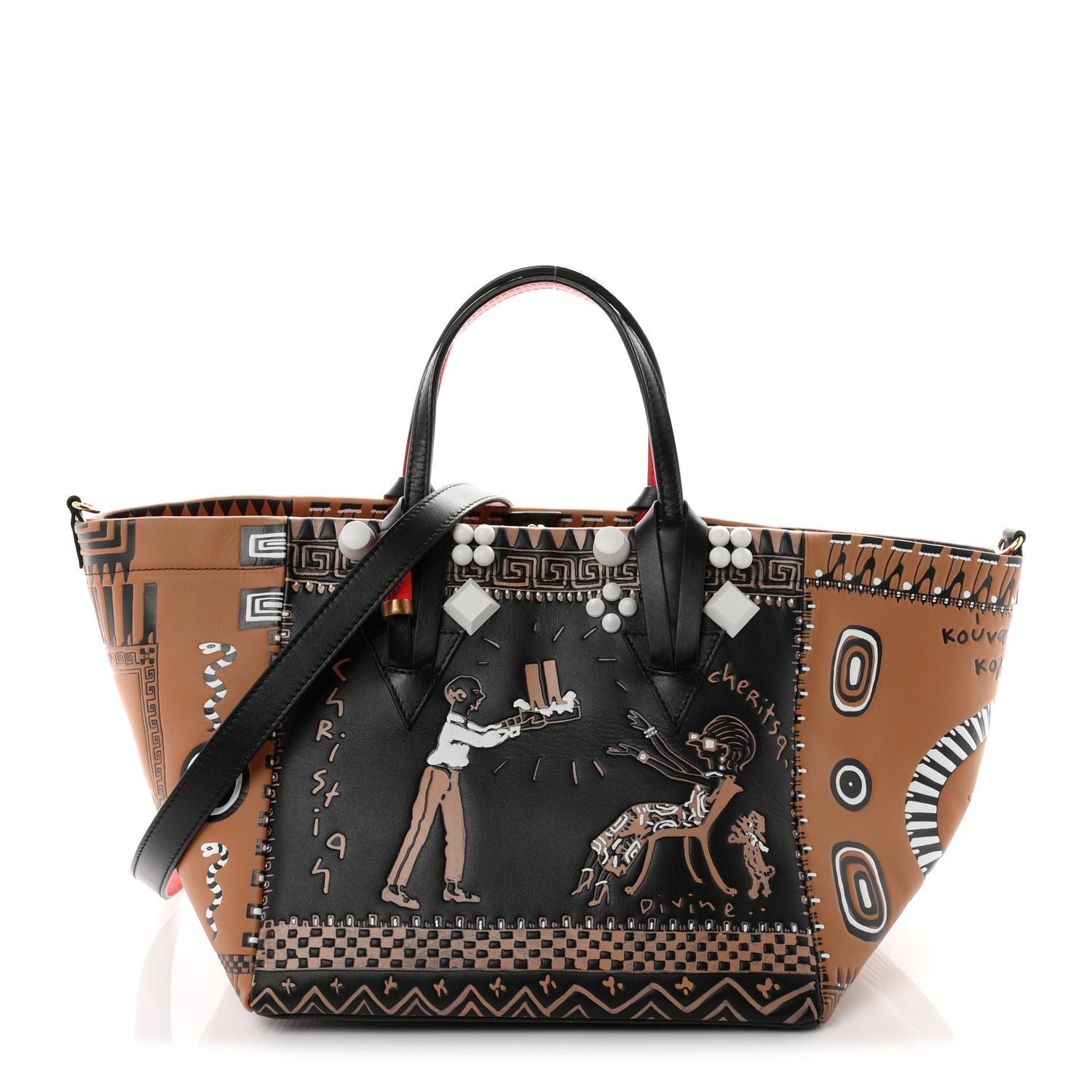 Christian Louboutin Calfskin Greekaba Tote Multicolor