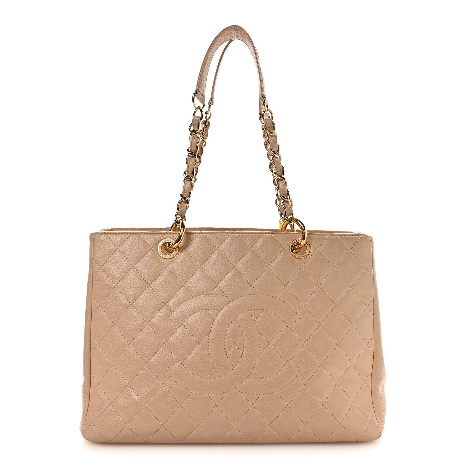 Chanel Caviar Quilted Grand Shopping Tote GST Beige Clair