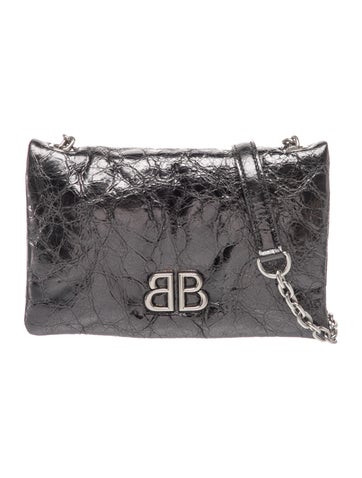 Leather Monaco Metallic Crinkled Leather Pouch