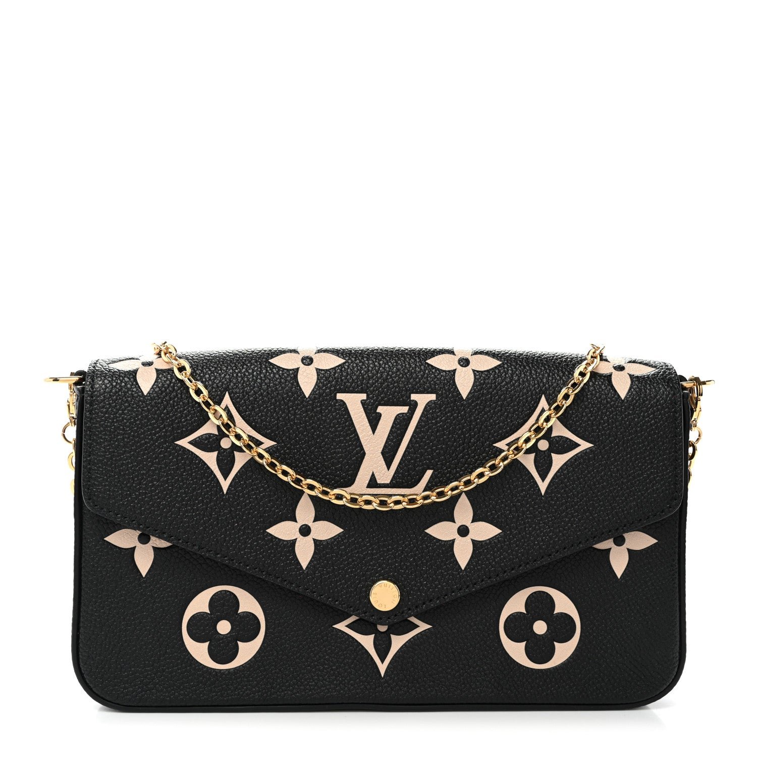 Louis Vuitton Empreinte Monogram Giant Felicie Pochette Black Beige