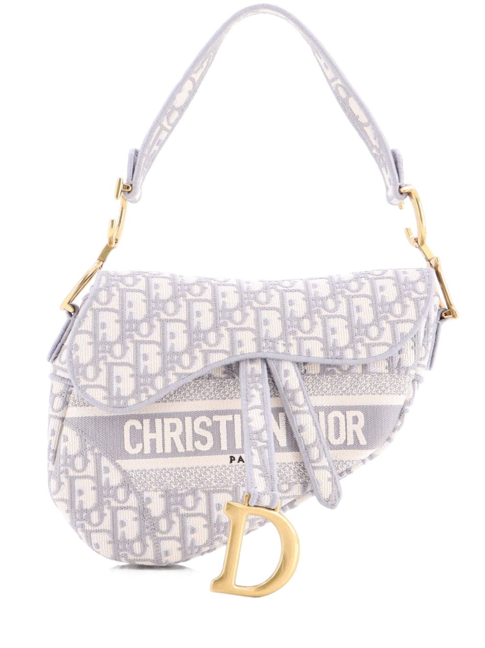 Saddle Handbag Logo Embroidered Oblique Canvas Medium shoulder bag