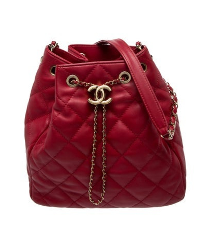 Chanel Quilted Cc Drawstring Bucket Bag