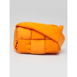 Bottega Veneta Bottega Veneta Orange Woven Padded Nylon Cassette Belt Bag