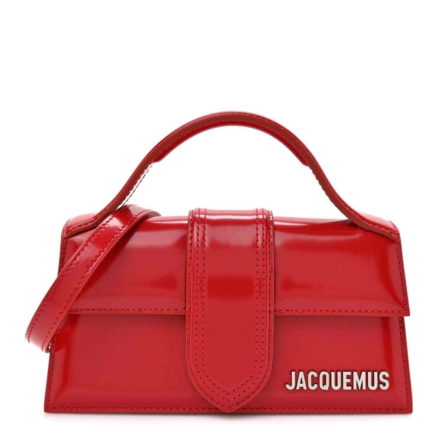 Jacquemus Glazed Calfskin Le Bambino Red