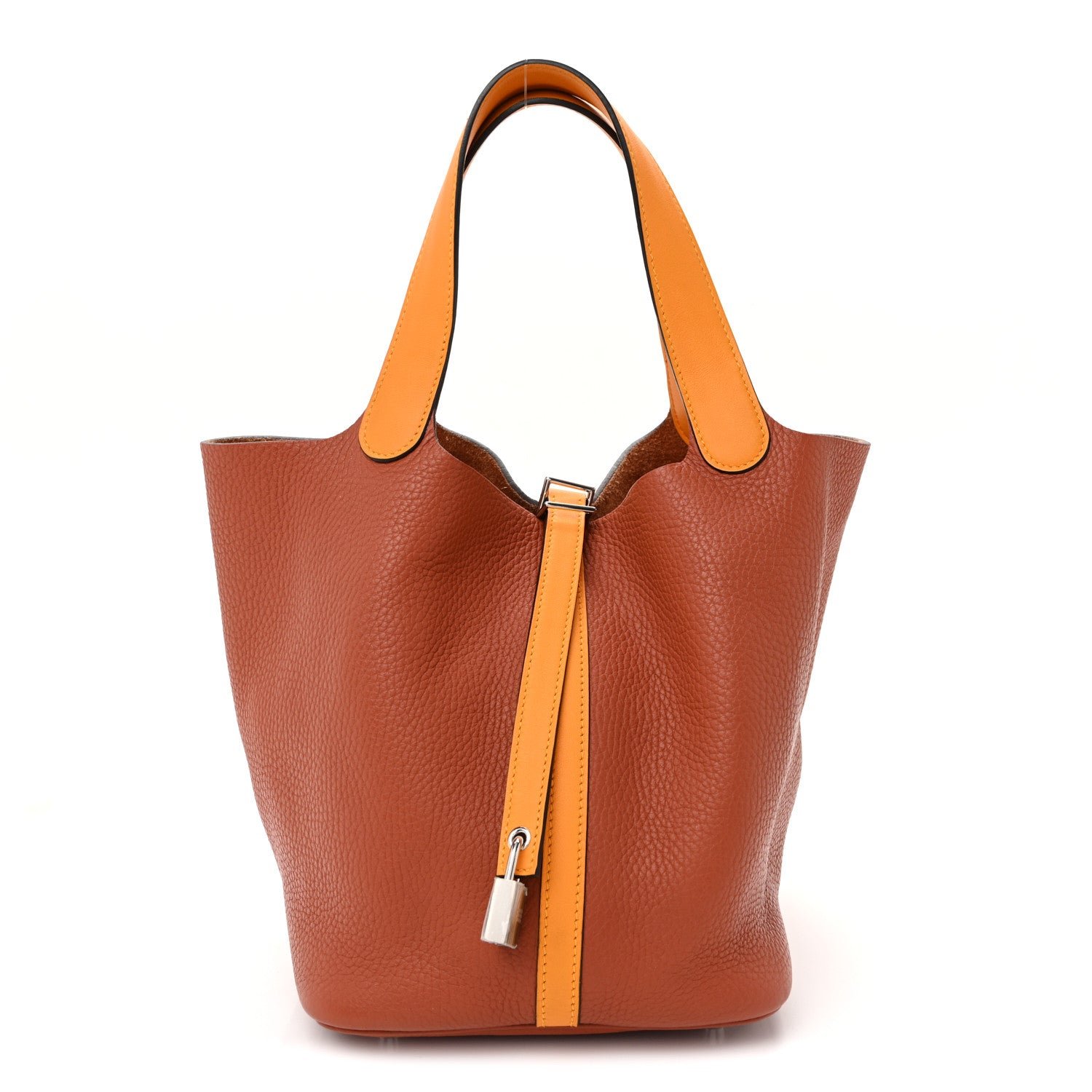 Hermes Taurillon Clemence Swift Eclat Picotin Lock 22 MM Cuivre Jaune D'or