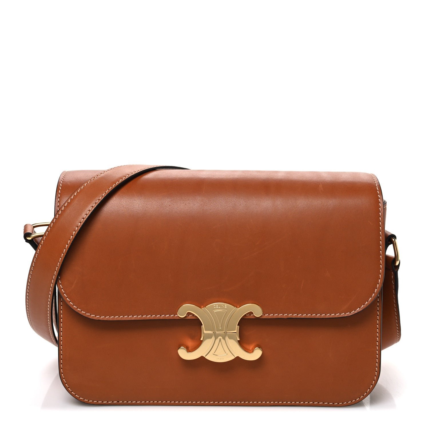 Celine Natural Calfskin Medium Triomphe Tan