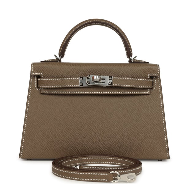 Hermes Kelly Sellier 20 Etoupe Epsom Palladium Hardware