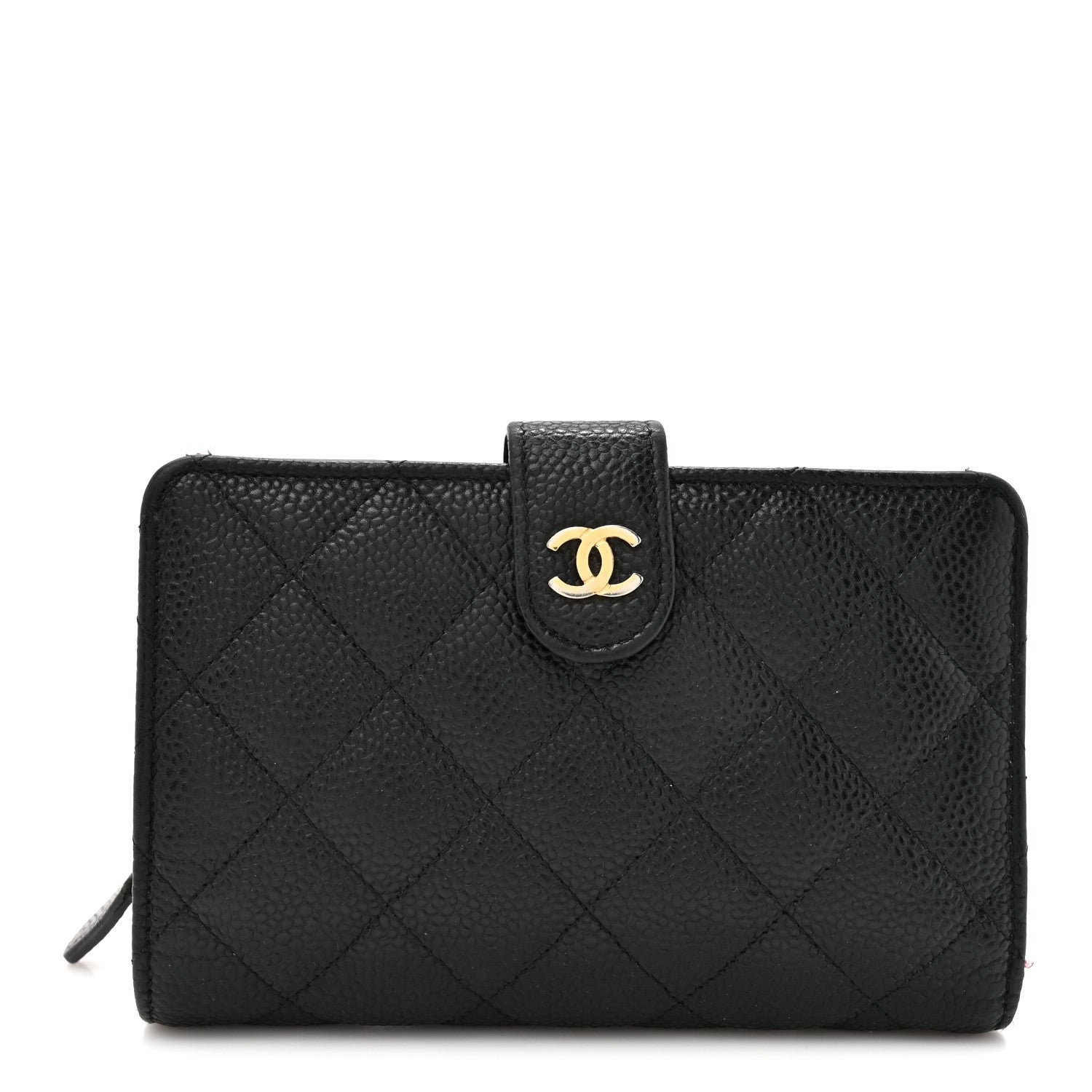 Chanel Caviar Quilted Zipped Pocket Wallet Black