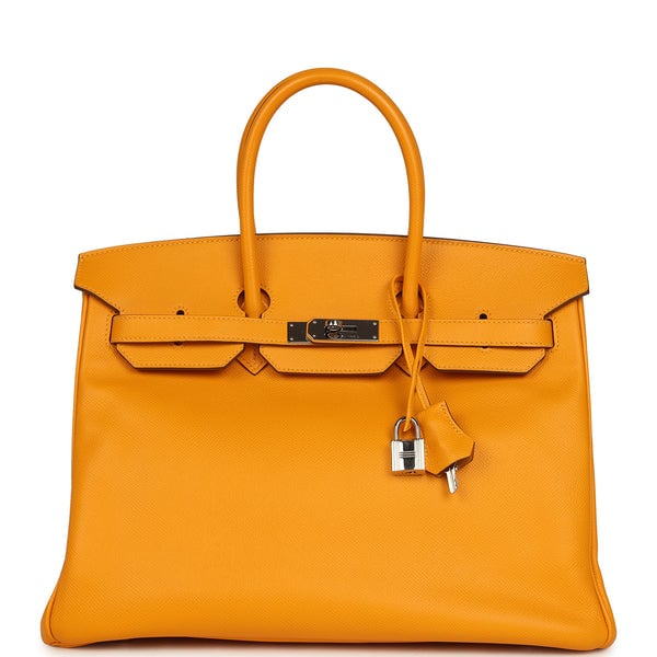Hermes Pre-owned Hermes Birkin 35 Jaune D'or Epsom Palladium Hardware