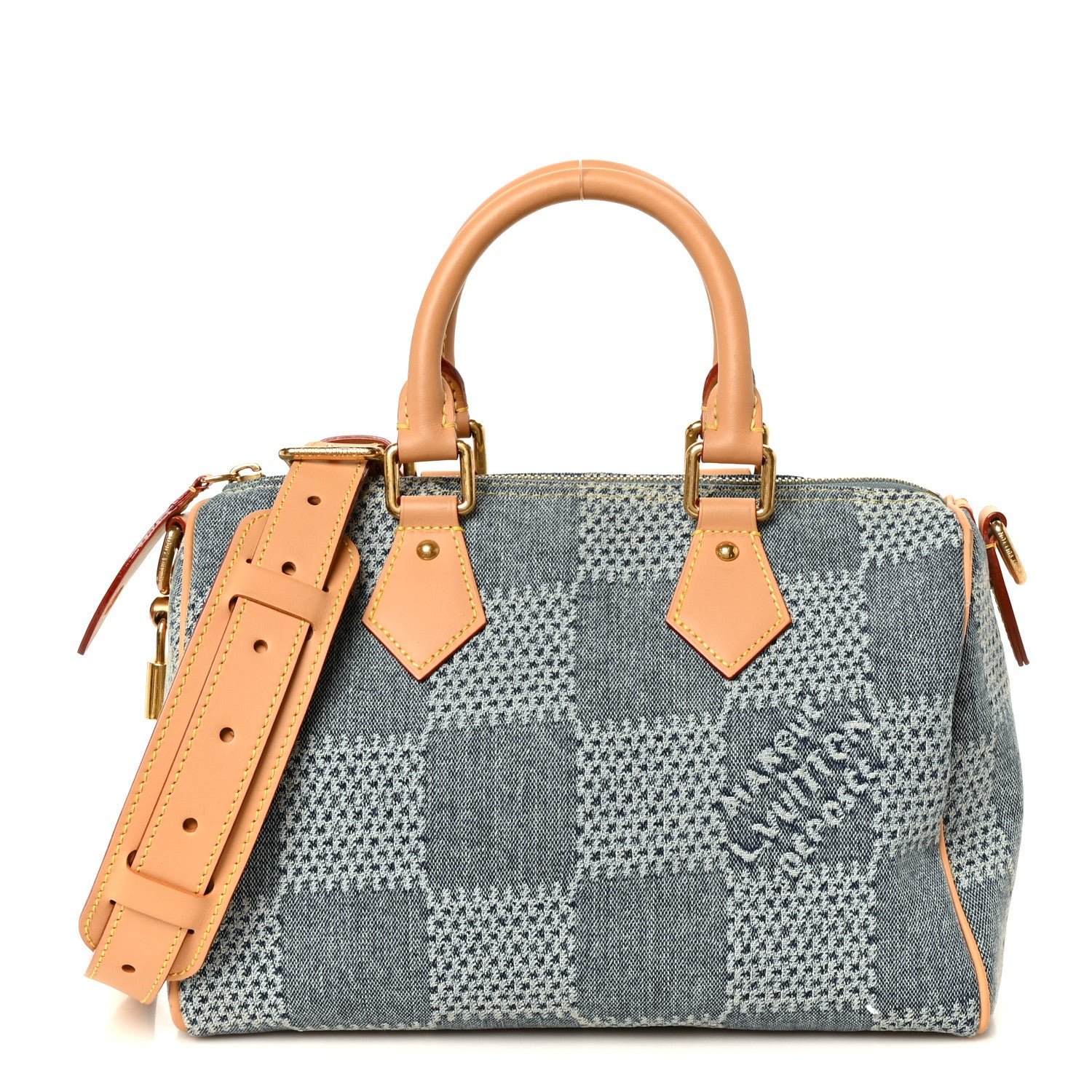 Louis Vuitton Damier Denim 3D Speedy Bandouliere 25 Bleu