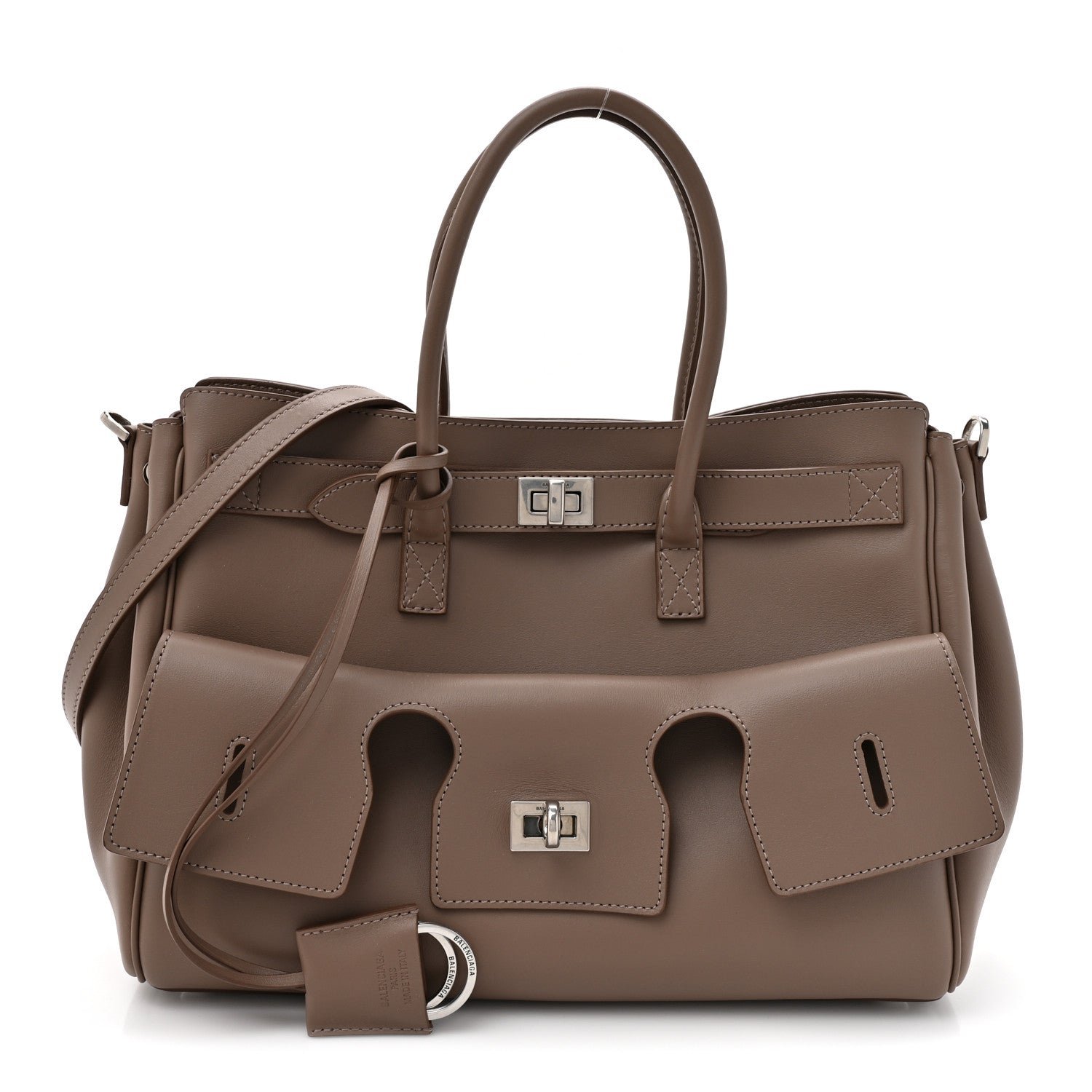 Balenciaga Smooth Calfskin Small Bel Air Carry All Bag Taupe
