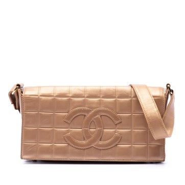Lambskin CC Chocolate Bar Metallic Lambskin Shoulder Bag