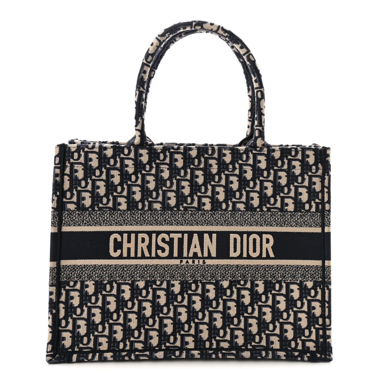 Christian Dior Oblique Medium Book Tote Blue Multicolor